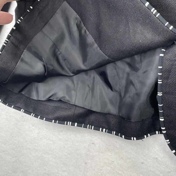 NEW Mary McFadden Black Linen Blend Womens Size 10 P Floral Embroidered Blazer - Picture 10 of 14